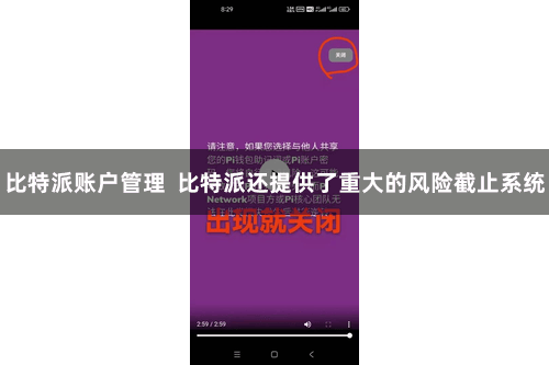 比特派账户管理 比特派还提供了重大的风险截止系统