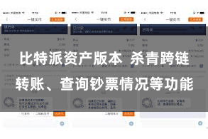 比特派资产版本  杀青跨链转账、查询钞票情况等功能